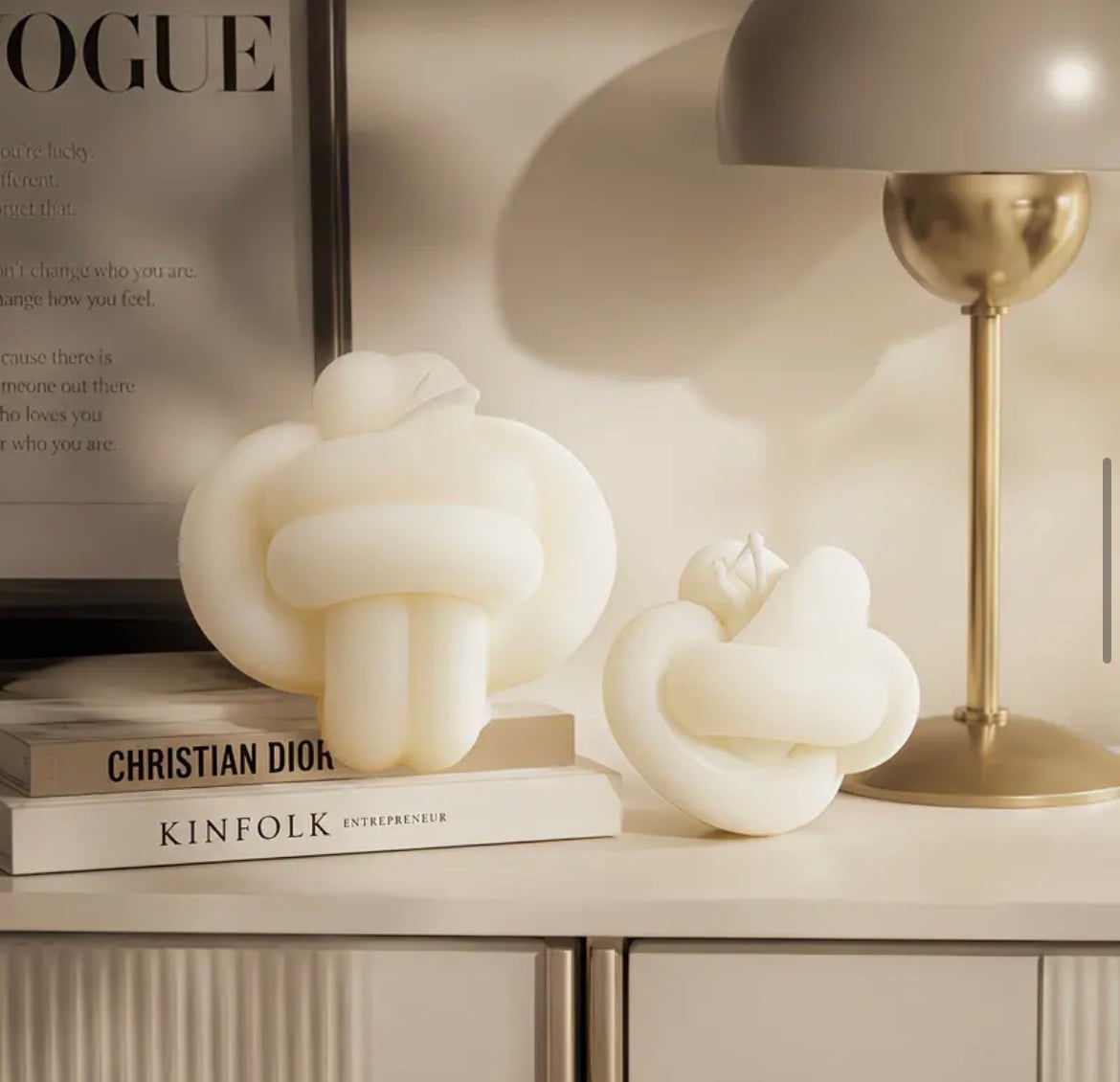 Abstract tangled knot candles