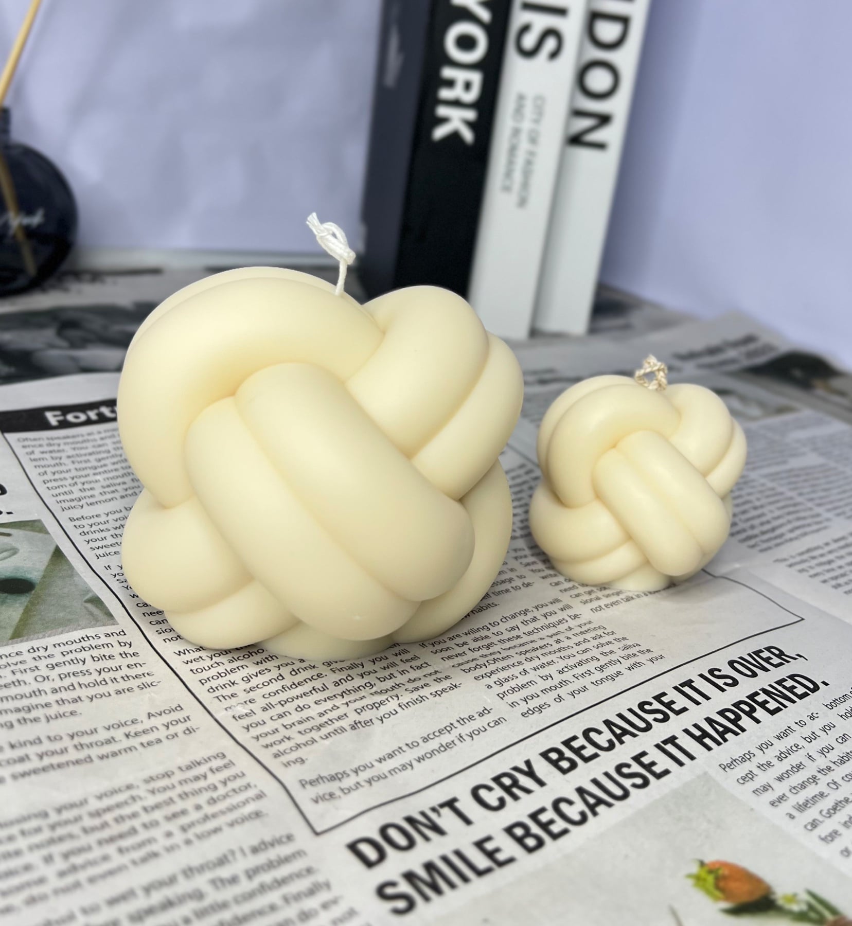 Abstract tangled knot candles, hand-poured in soy wax